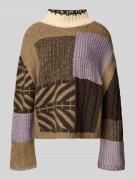 Jake*s Casual Strickpullover mit gerippten Abschlüssen in Lavender, Gr...