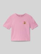 Only Regular Fit T-Shirt aus reiner Baumwolle Modell 'REX' in Mauve, G...