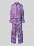 Polo Ralph Lauren Pyjama mit Reverskragen in Violett, Größe S