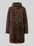 PETITE M. Wendejacke aus Webpelz mit Stehkragen in Taupe, Größe 42