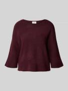 ROBE LÉGÈRE Strickpullover mit Leinen-Anteil in Bordeaux, Größe M