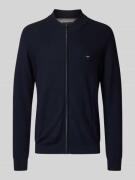 Fynch-Hatton Strickjacke mit Logo-Stitching in Marine, Größe M