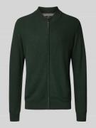 Fynch-Hatton Strickjacke mit Logo-Stitching in Bottle, Größe XXL