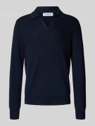 GRAN SASSO Strickpullover aus Schurwolle mit Umlegekragen und V-Aussch...