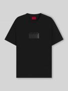 HUGO Regular Fit T-Shirt aus Baumwoll-Jersey Modell 'DELASTIO' in Blac...