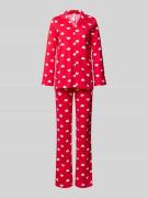 LOUIS & LOUISA Pyjama mit Reverskragen Modell 'Mit viel Liebe' in Rot,...
