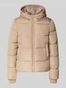 Pieces Regular Fit Steppjacke mit Kapuze Modell 'BEE NEW' in Sand Mela...