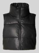 Only Cropped Steppweste in Lederoptik Modell 'ELSIE' in Black, Größe L