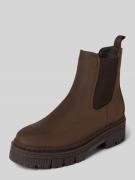 Tamaris Chelsea Boots aus echtem Rindsleder in Dunkelbraun, Größe 38