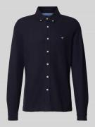 Fynch-Hatton Slim Fit Freizeithemd mit Button-Down-Kragen in Marine, G...