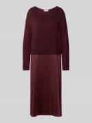ROBE LÉGÈRE Midikleid im Double-Layer-Look in Bordeaux, Größe 34