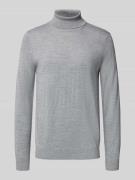 Christian Berg Men Pullover aus Woll-Mix mit Rollkragen in Hellgrau Me...