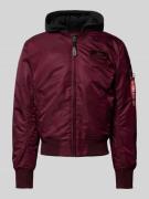 Alpha Industries Bomberjacke mit Label-Patch in Bordeaux, Größe L