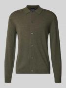 Christian Berg Men Strickjacke aus Baumwoll-Kaschmir-Mix in Oliv Melan...