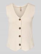 Soyaconcept Weste mit V-Ausschnitt Modell 'KANITA' in Ecru Melange, Gr...