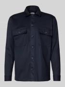 Roy Robson Regular Fit Hemdjacke mit Kentkragen in Blau, Größe L