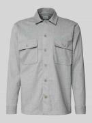 Roy Robson Regular Fit Hemdjacke mit Kentkragen in Hellgrau, Größe L