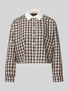 SUNCOO PARIS Cropped Hemdbluse mit Ziersteinbesatz Modell 'LUIGI' in D...