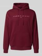 Tommy Jeans Regular Fit Hoodie aus Baumwoll-Mix in Bordeaux, Größe L
