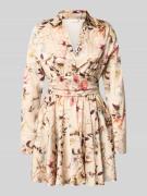 Guess Minikleid mit V-Ausschnitt Modell 'CONCETTA FLARE DRESS' in Ecru...