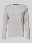 Tom Tailor Regular Fit Strickpullover aus reiner Baumwolle in Hellgrau...