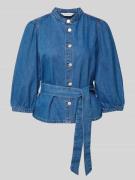 MSCH Copenhagen Jeansbluse mit Bindegürtel Modell 'Rylan Elena' in Jea...