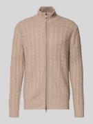 Christian Berg Men Strickjacke mit Kaschmir-Anteil in Beige Melange, G...