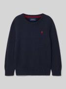 Polo Ralph Lauren Kids Strickpullover mit Label-Stitching in Marine, G...