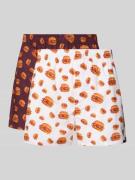 POCKIES Boxershorts mit elastischem Bund im 2er-Pack in Bordeaux, Größ...