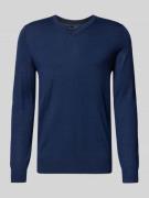 Christian Berg Men Strickpullover aus Woll-Mix mit V-Ausschnitt in Dun...