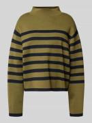 Jake*s Collection Strickpullover mit geripptem Stehkragen in Oliv, Grö...
