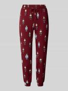 Jake*s Casual Pyjama-Hose mit elastischem Bund und Tunnelzug in Bordea...