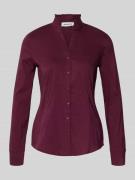 More & More Slim Fit Bluse mit Rüschen in Bordeaux, Größe 36