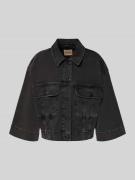 MOS MOSH Jeansjacke mit weiten Ärmeln Modell 'Penn Deluxe' in Anthrazi...