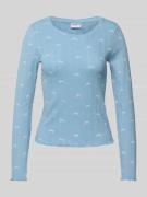 Jake*s Casual Pyjama-Oberteil mit Lochmuster in Hellblau, Größe XXL