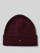 Tommy Hilfiger Mütze aus Baumwoll-Kaschmir-Mix in Bordeaux, Größe 1