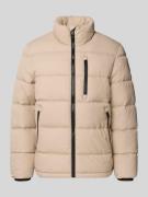 Tom Tailor Regular Fit Steppjacke mit Stehkragen in Kitt, Größe L