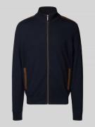 bugatti Sweatjacke mit Stehkragen Modell 'Selanik' in Marine, Größe L