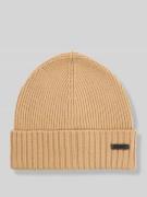 BOSS Mütze aus reiner Schurwolle in Beige, Größe 1
