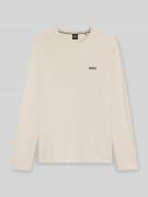 BOSS Regular Fit Langarmshirt aus Baumwoll-Mix in Offwhite, Größe S