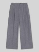 BOSS Wide Leg Bundfaltenhose aus Woll-Mix in Hellgrau Melange, Größe 3...