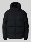Tom Tailor Denim Regular Fit Steppjacke mit Kapuze in BLACK, Größe L