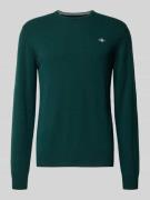 Gant Strickpullover aus reiner Lammwolle mit gerippten Abschlüssen in ...