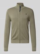 Lerros Strickjacke mit Stehkragen in Oliv, Größe XL