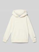 CHAMPION Regular Fit Hoodie mit Logo-Stitching Modell 'Icons' in Offwh...