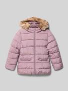s.Oliver RED LABEL Regular Fit Steppjacke mit Webpelzbesatz in Flieder...