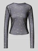 Noisy May Longsleeve mit Rundhalsausschnitt Modell 'STAR FOIL' in Blac...