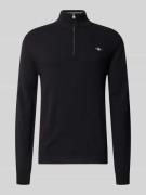 Gant Regular Fit Pullover mit Strick-Optik aus reiner Lammwolle in Bla...