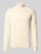 Manuel Ritz Strickpullover mit Rollkragen in Weiss, Größe L