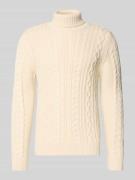 Superdry Rollkragenpullover mit Zopfmuster Modell 'Jacob' in Offwhite,...